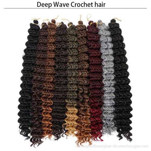 beauty supply Long Deep Curly wave crochet hair extension crochet braids Synthetic braiding hair extensions